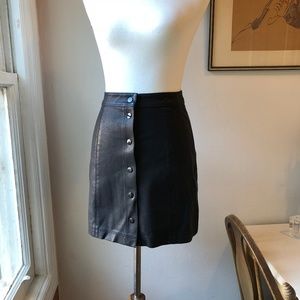 ASOS Faux Leather Snap Button Mini Skirt